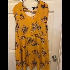 Mustard floral dress